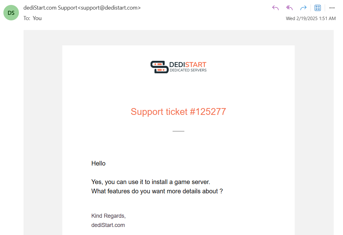 screenshot of the email conversation