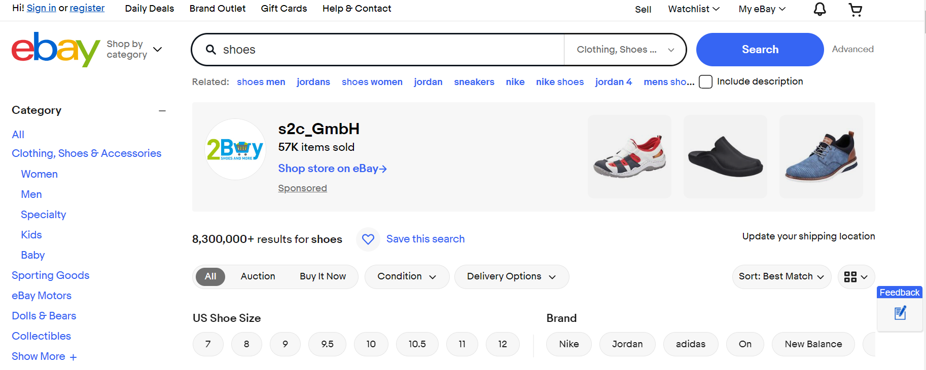 eBay website.