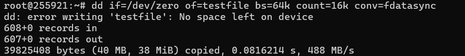 Disk Throughput Test results