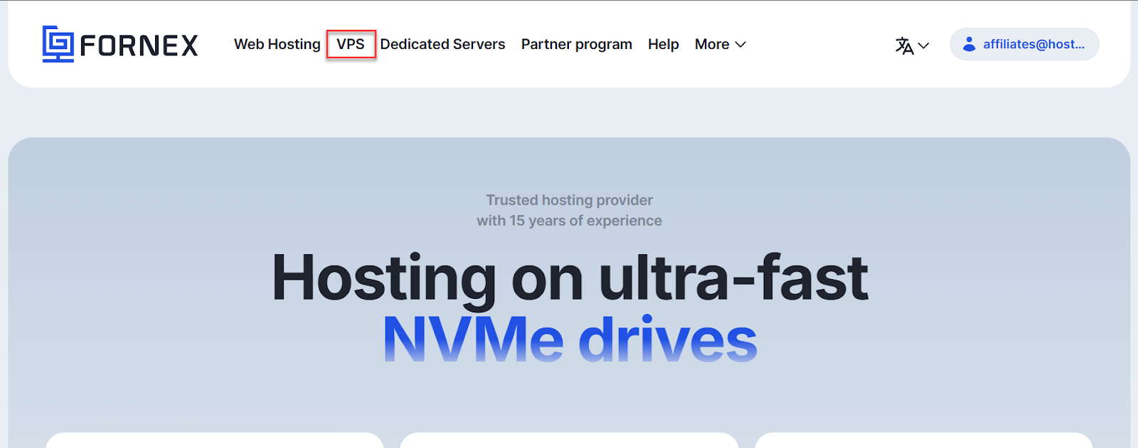screenshot of VPS button