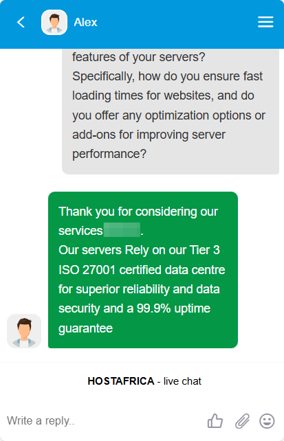 Live Chat Support conversation