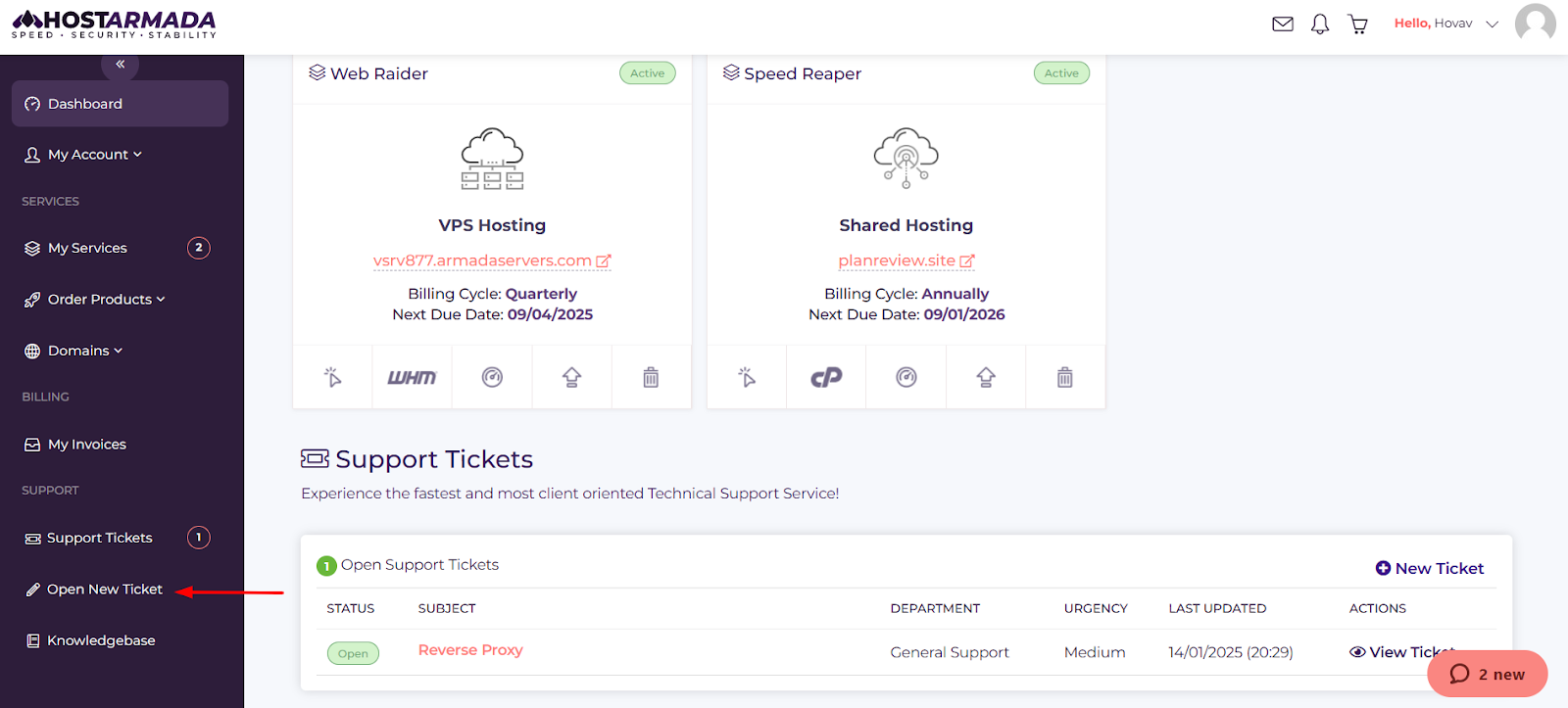 screenshot of Ticketing System
