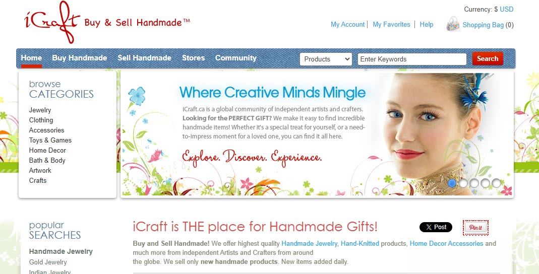 iCraft website screenshot