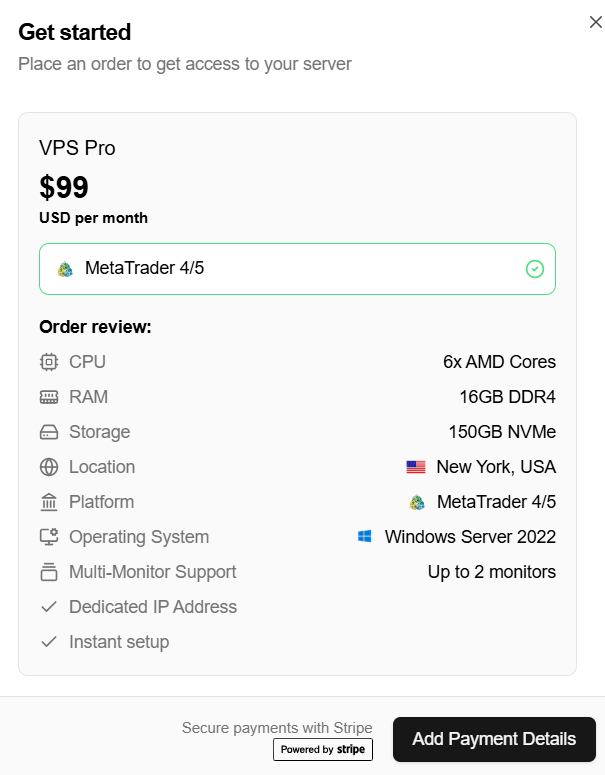 screenshot of the cart