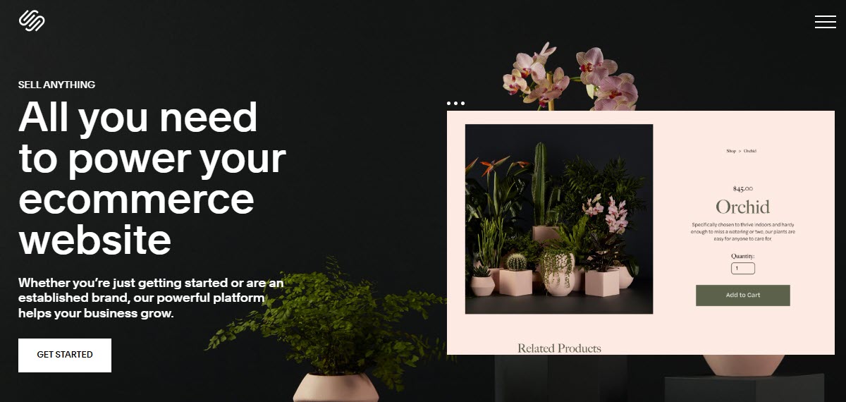 Squarespace online store builder screenshot