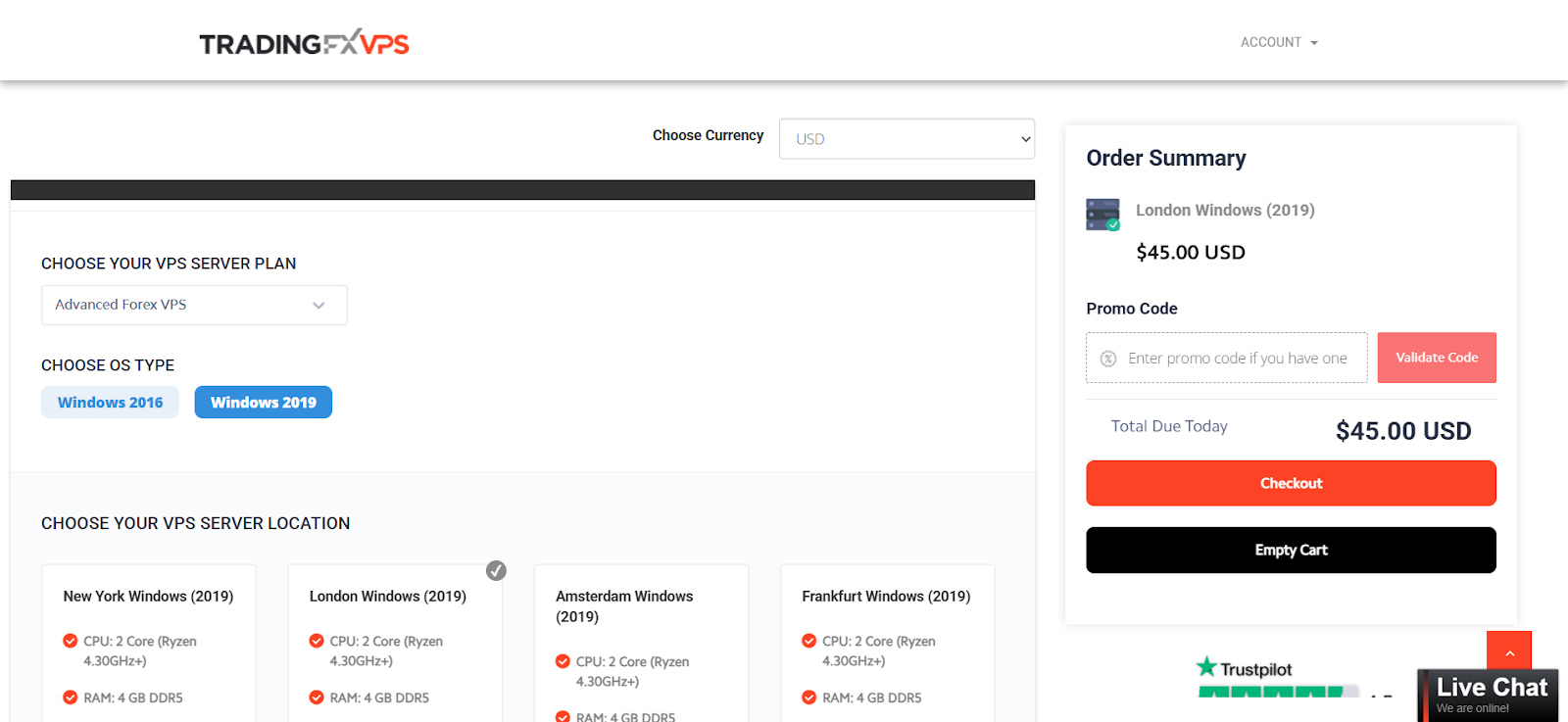 VPS Plan configuration