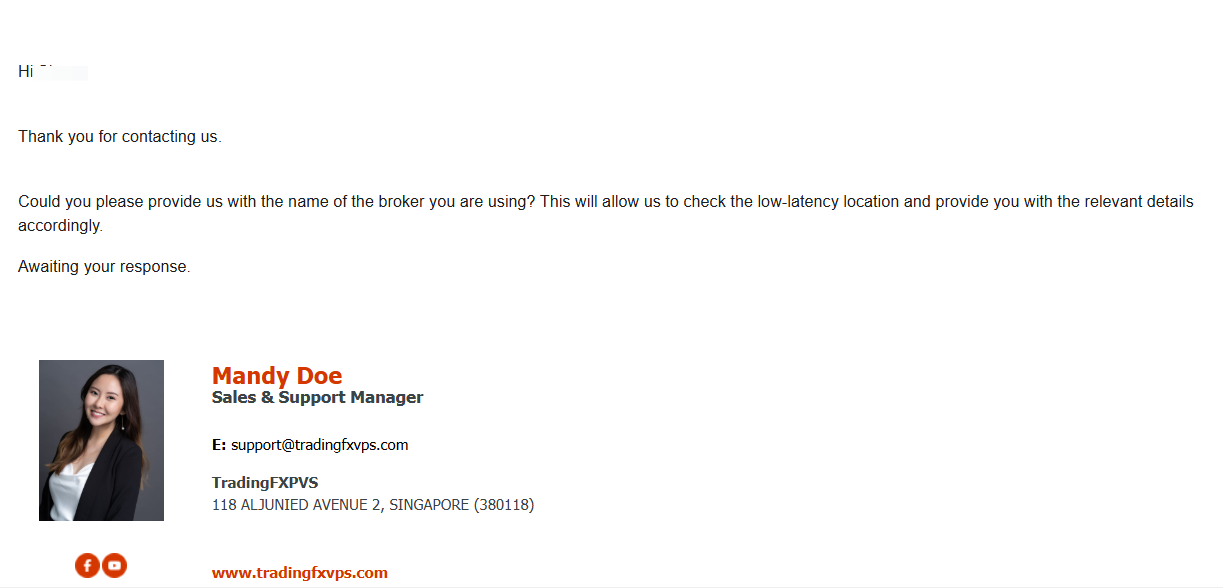 screenshot of Contact Form conversation