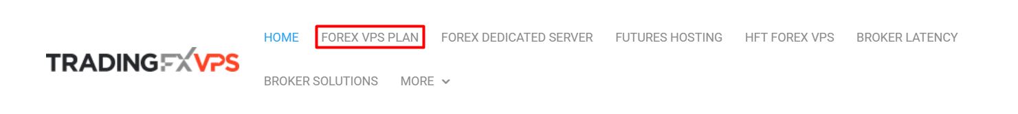 screenshot of the Forex VPS Plan button
