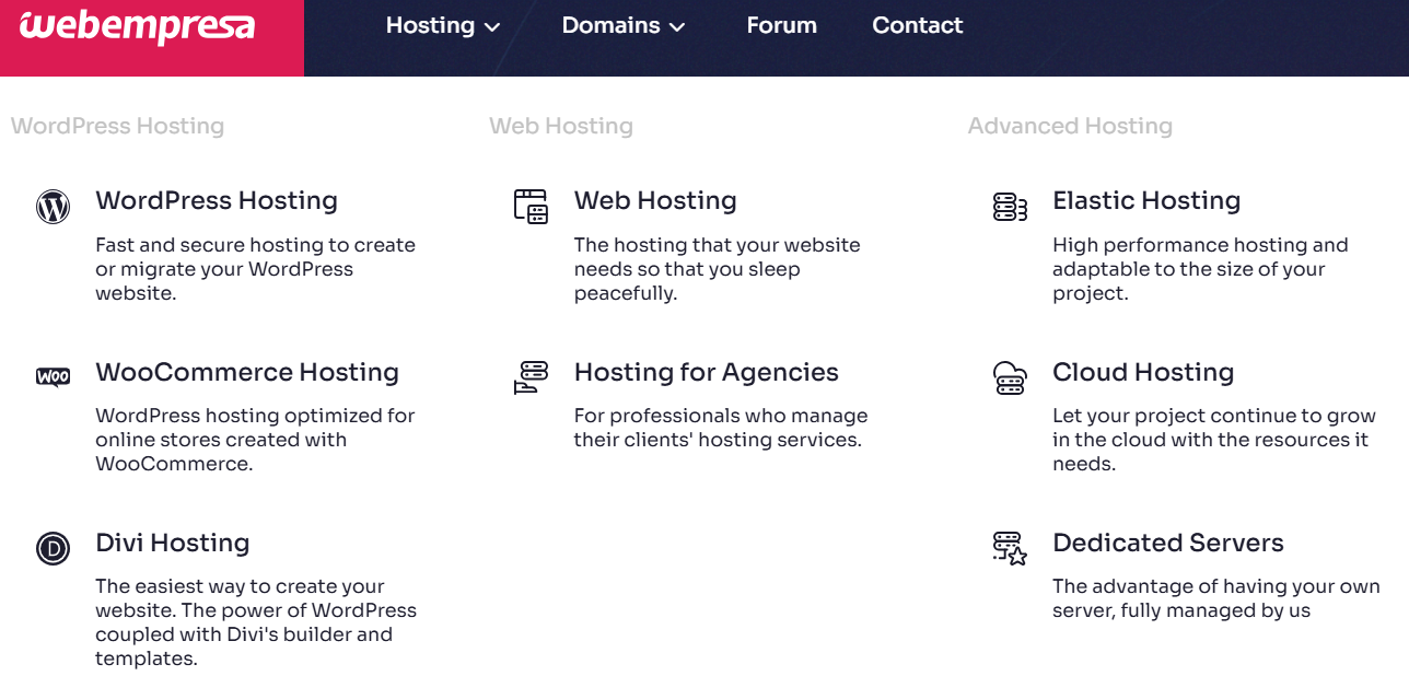 Types of hosting