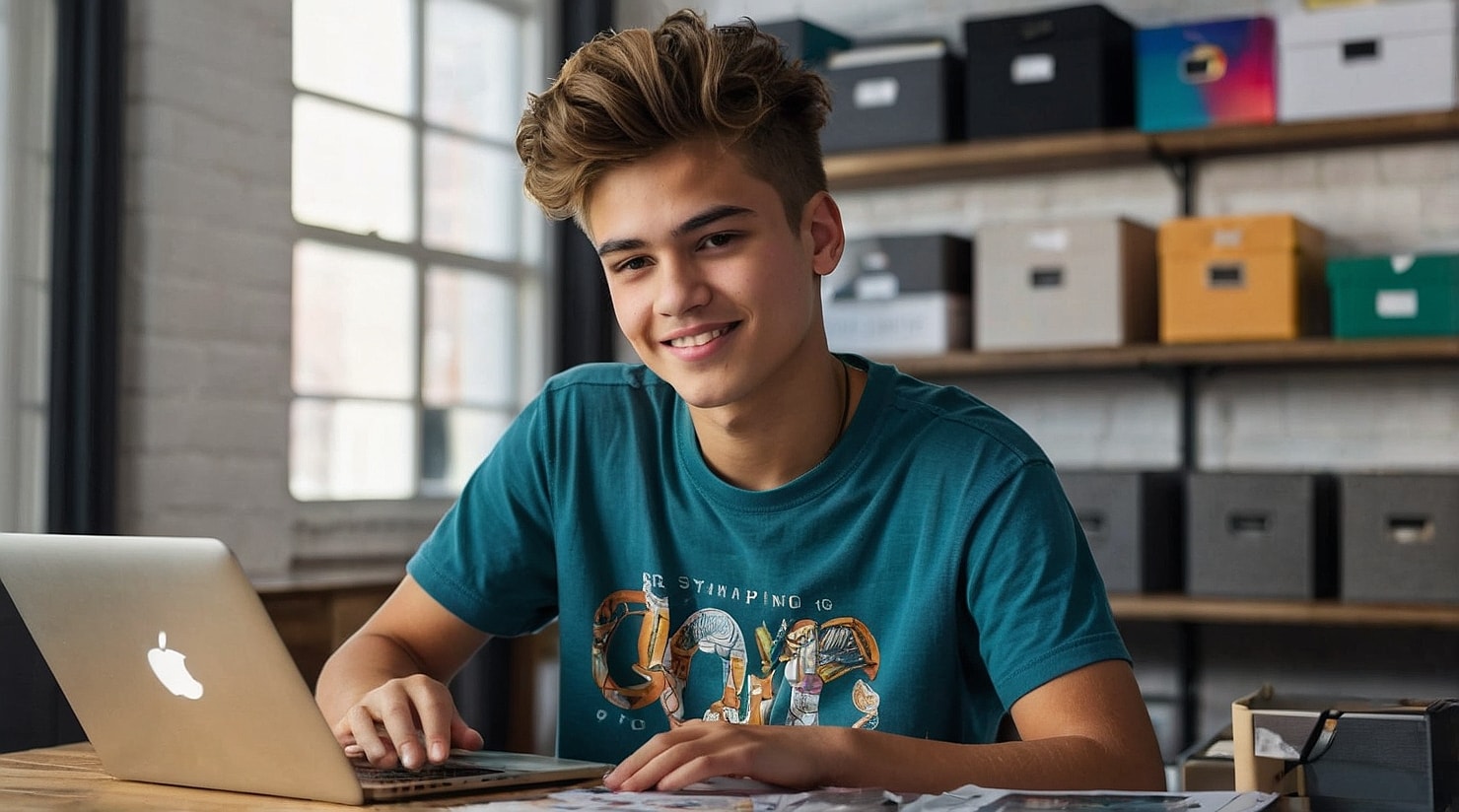 A boy with a dropshipping store.