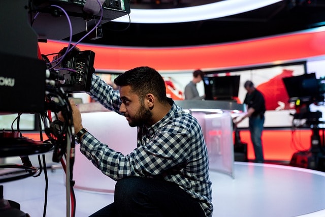 A broadcast studio