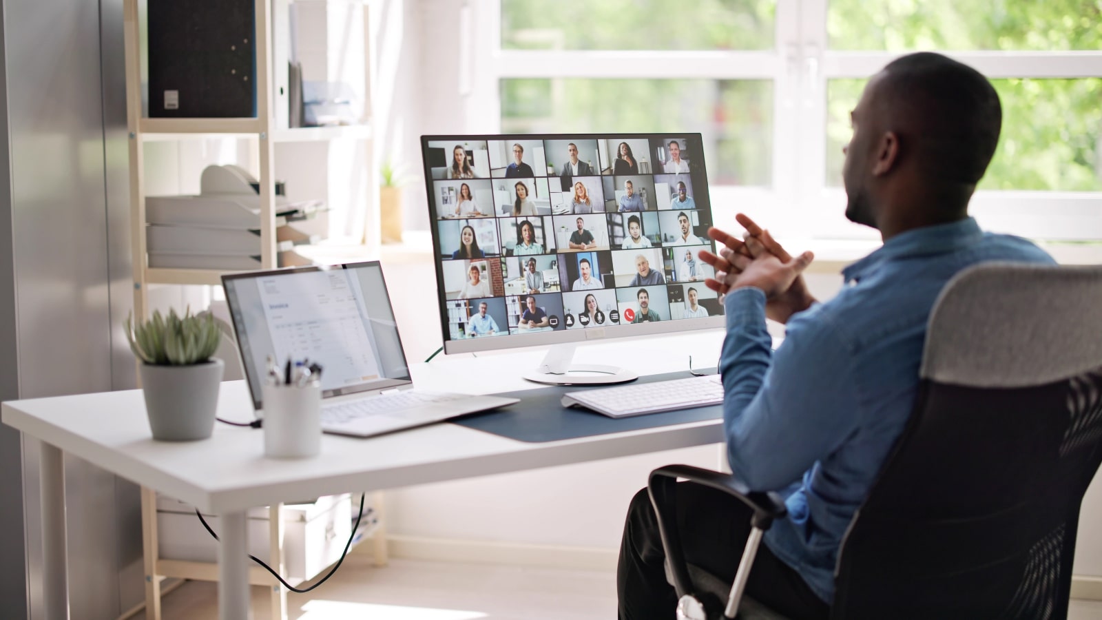 A male content creator engaging with his audience in real-time.