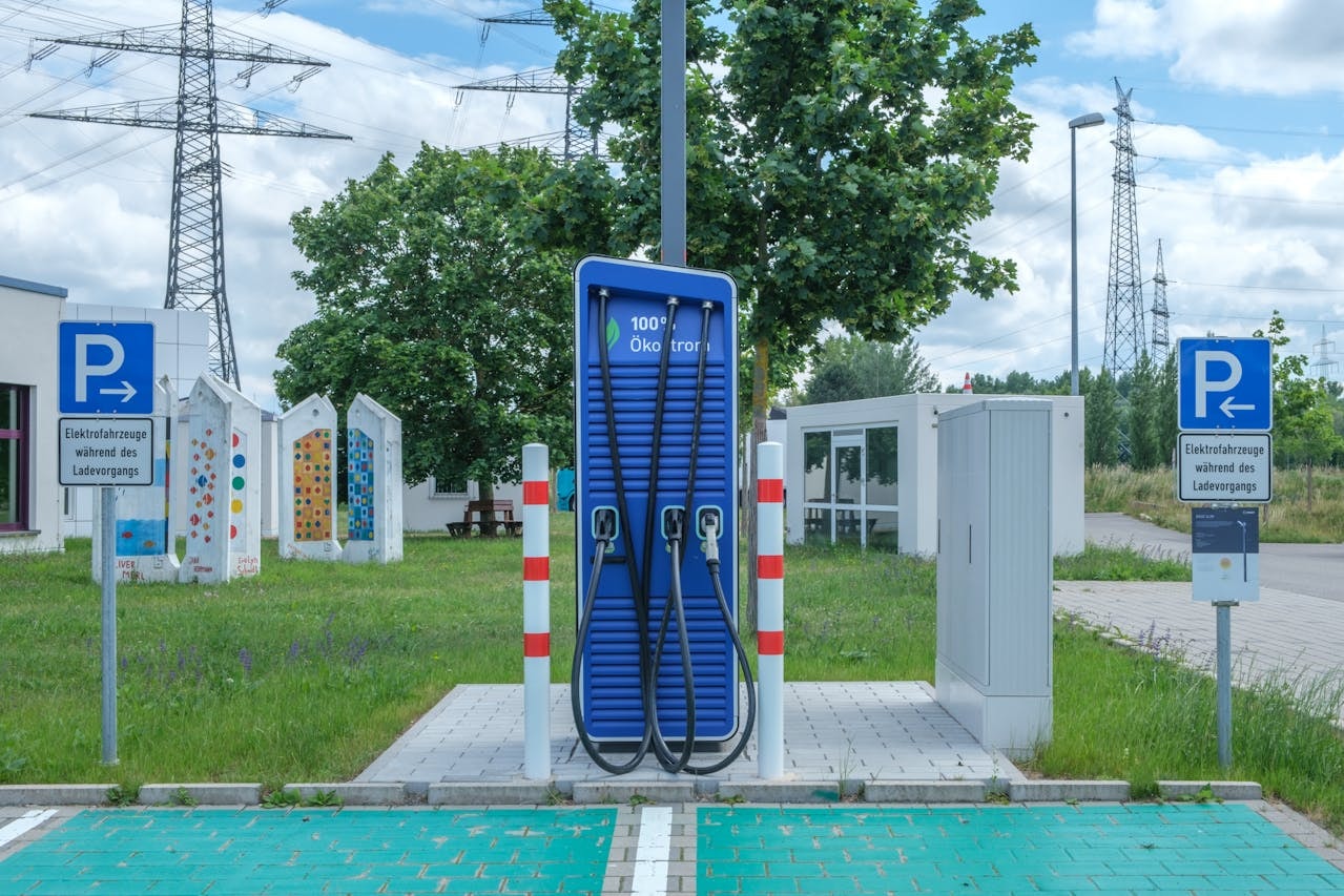 A photo of a public charger for electric vehicles