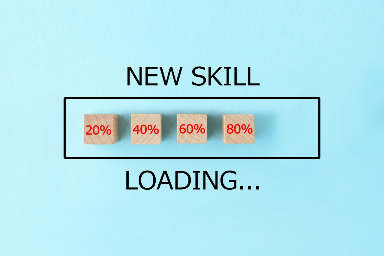 Acquisition of new skill image concept.