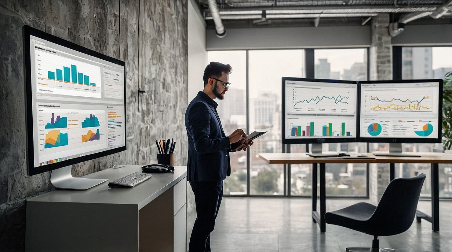 A SEO Consultant loking at website metrics
