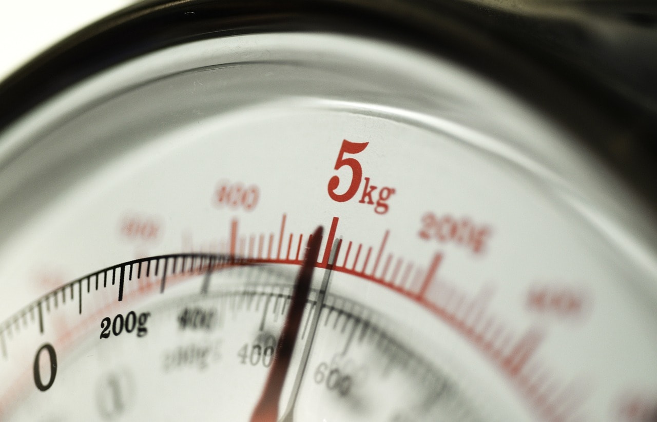 Close-up photo of a weighing scale