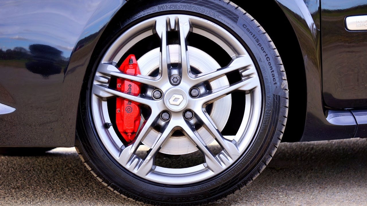 Close-up shot of a car tire
