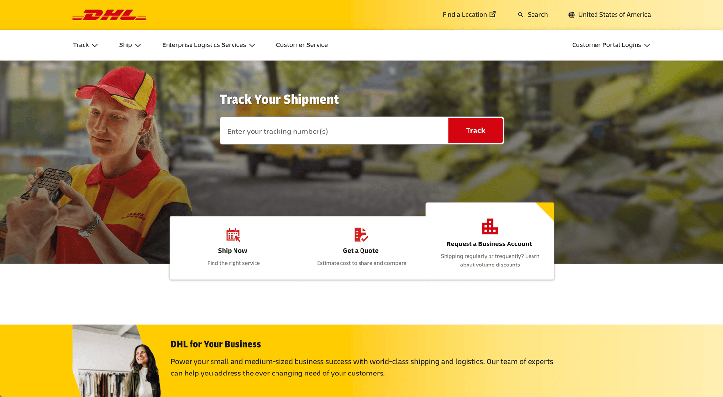DHL website