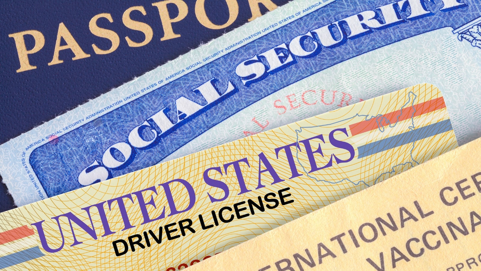 Different forms of Identification cards.