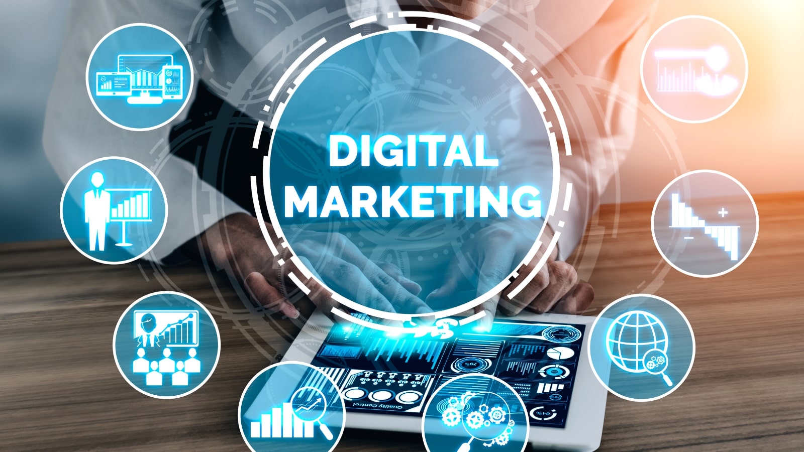 Digital marketing business concept illustration.