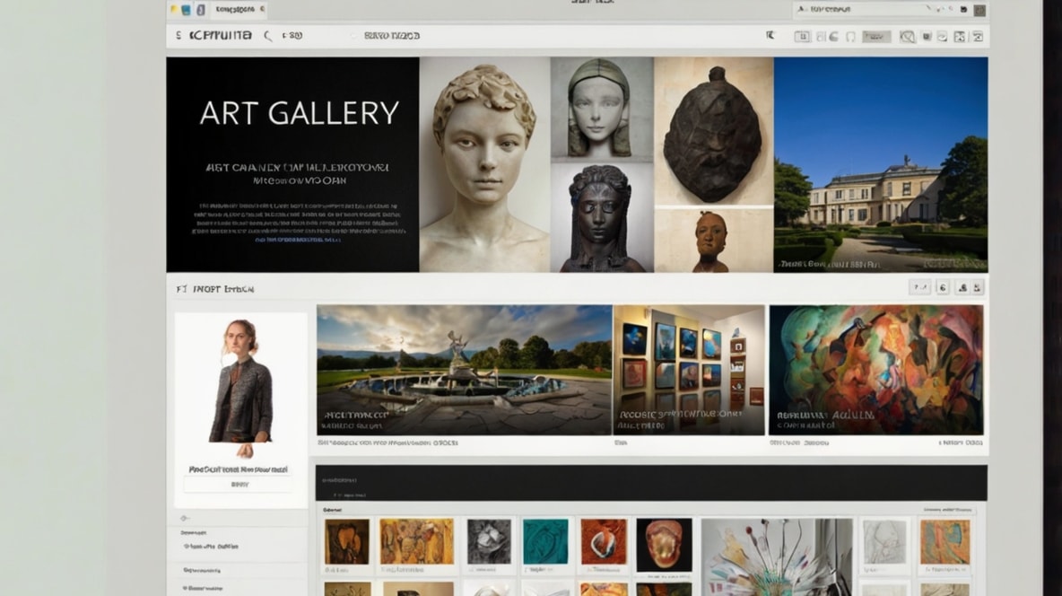 Display of digital artworks for online art store.