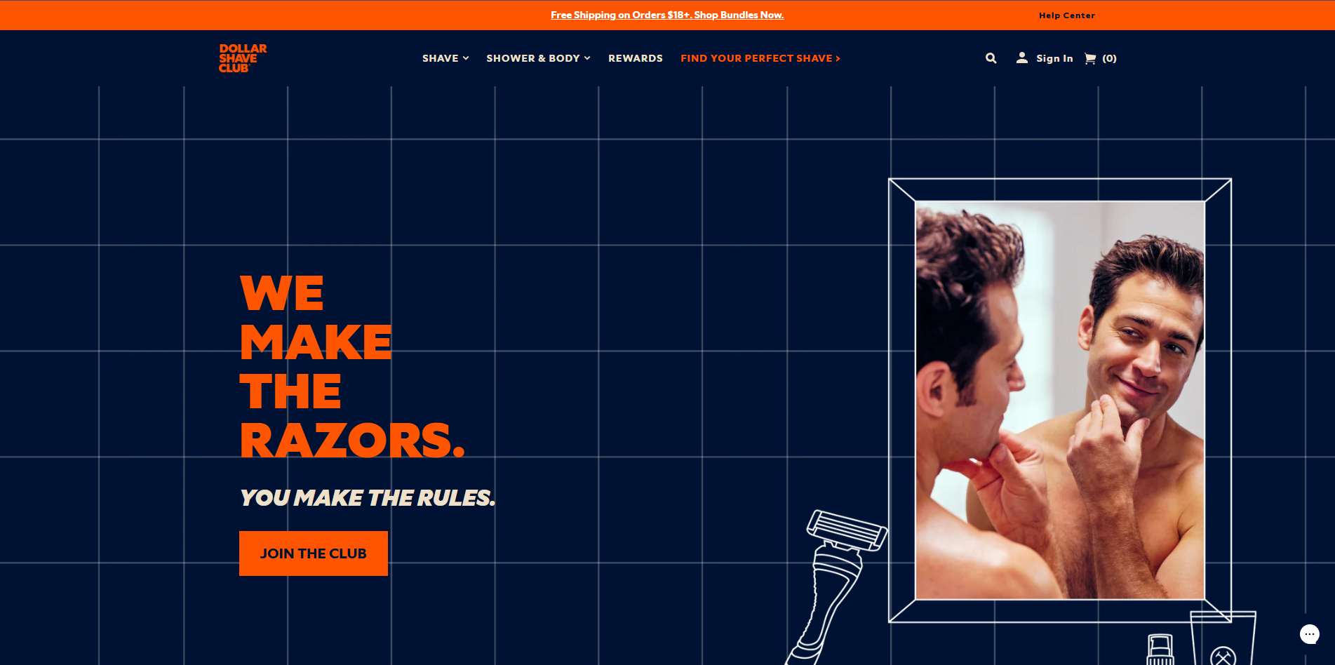 Dollar Shave Club's About Us page.