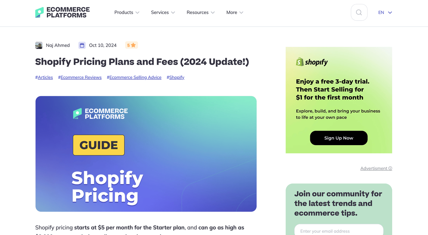 Ecommerce Platforms Blog