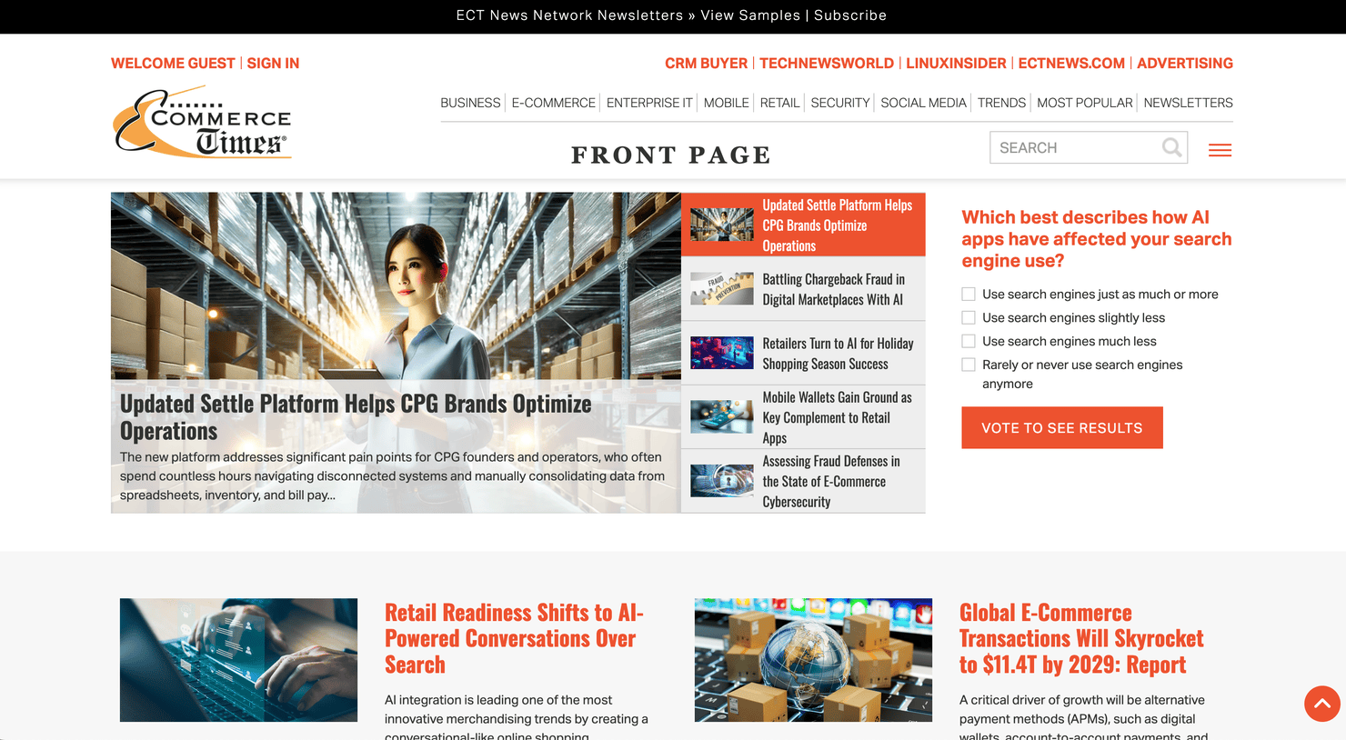 Ecommerce Time's website
