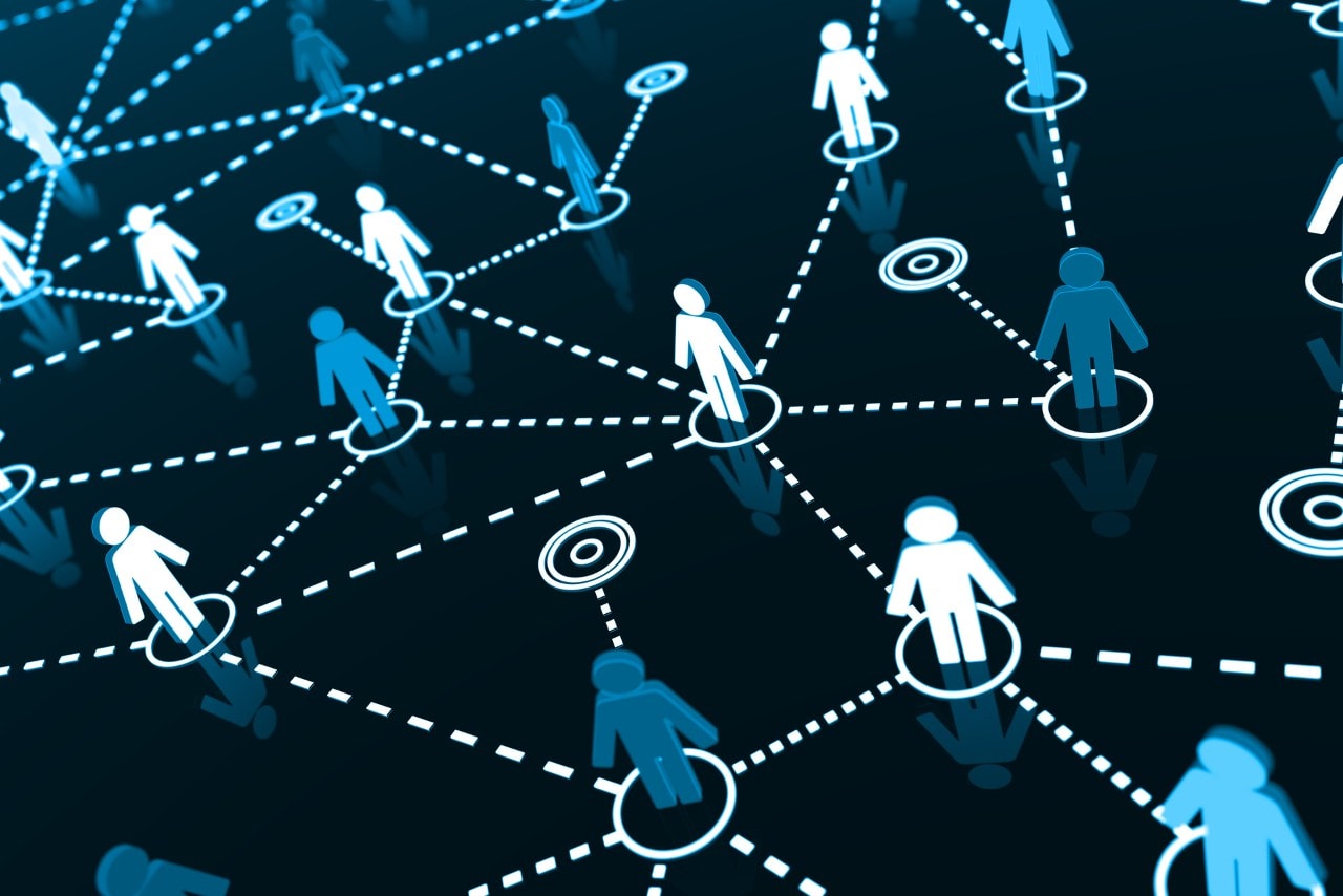 An image of networking icons.