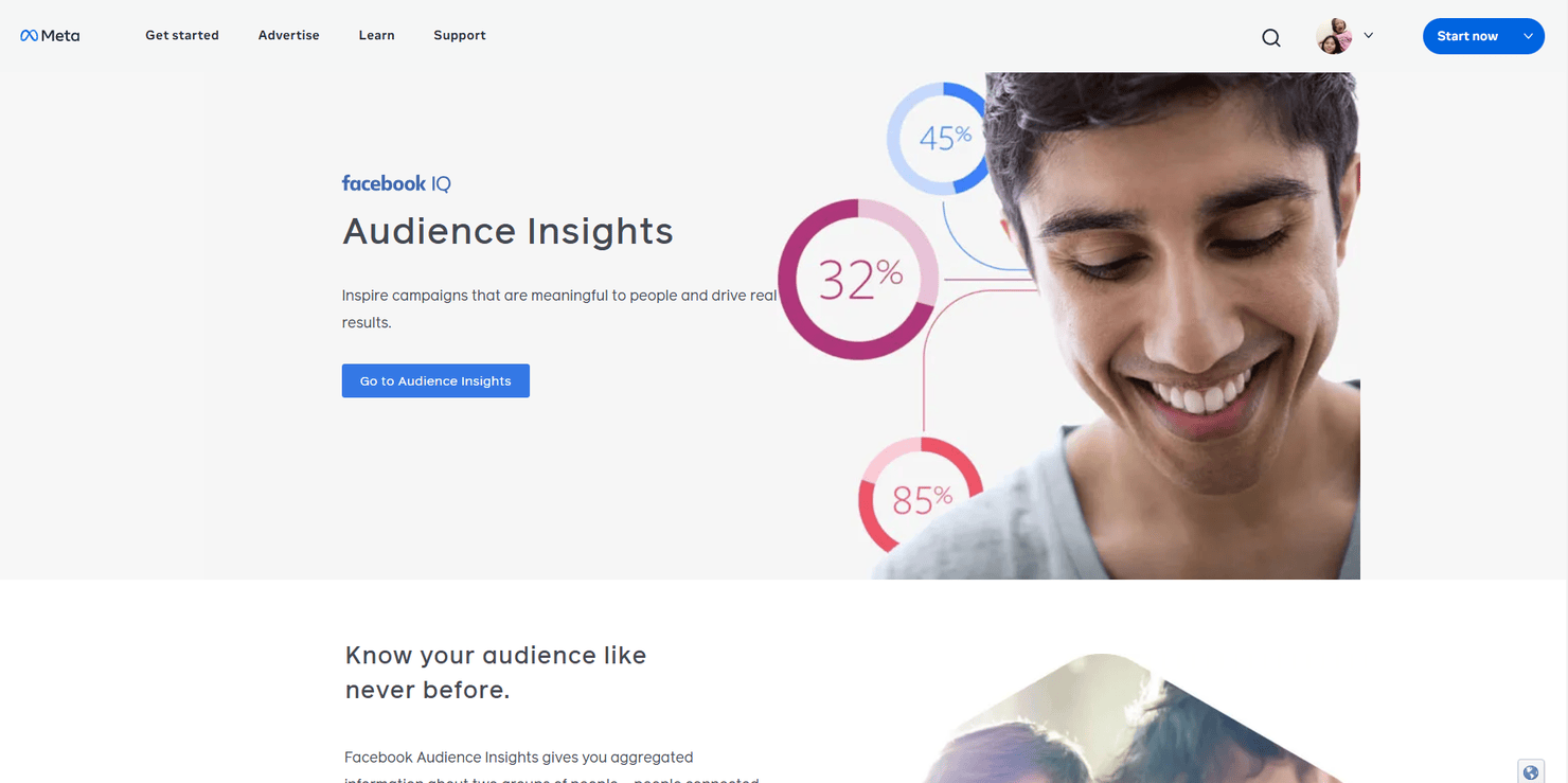 Facebook Insights website.