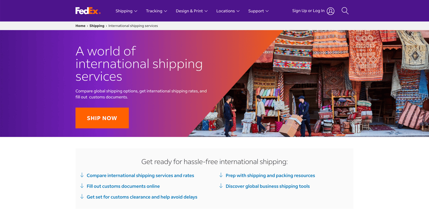 FedEx's international shipping services