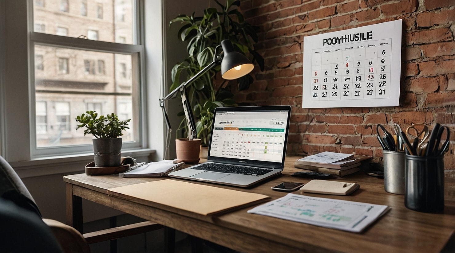 Freelancer's desk.