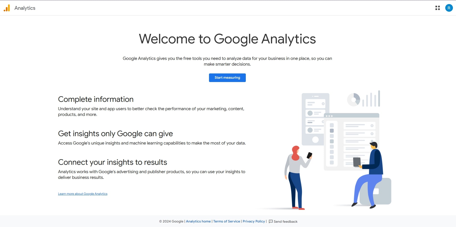 Google Analytics's website.