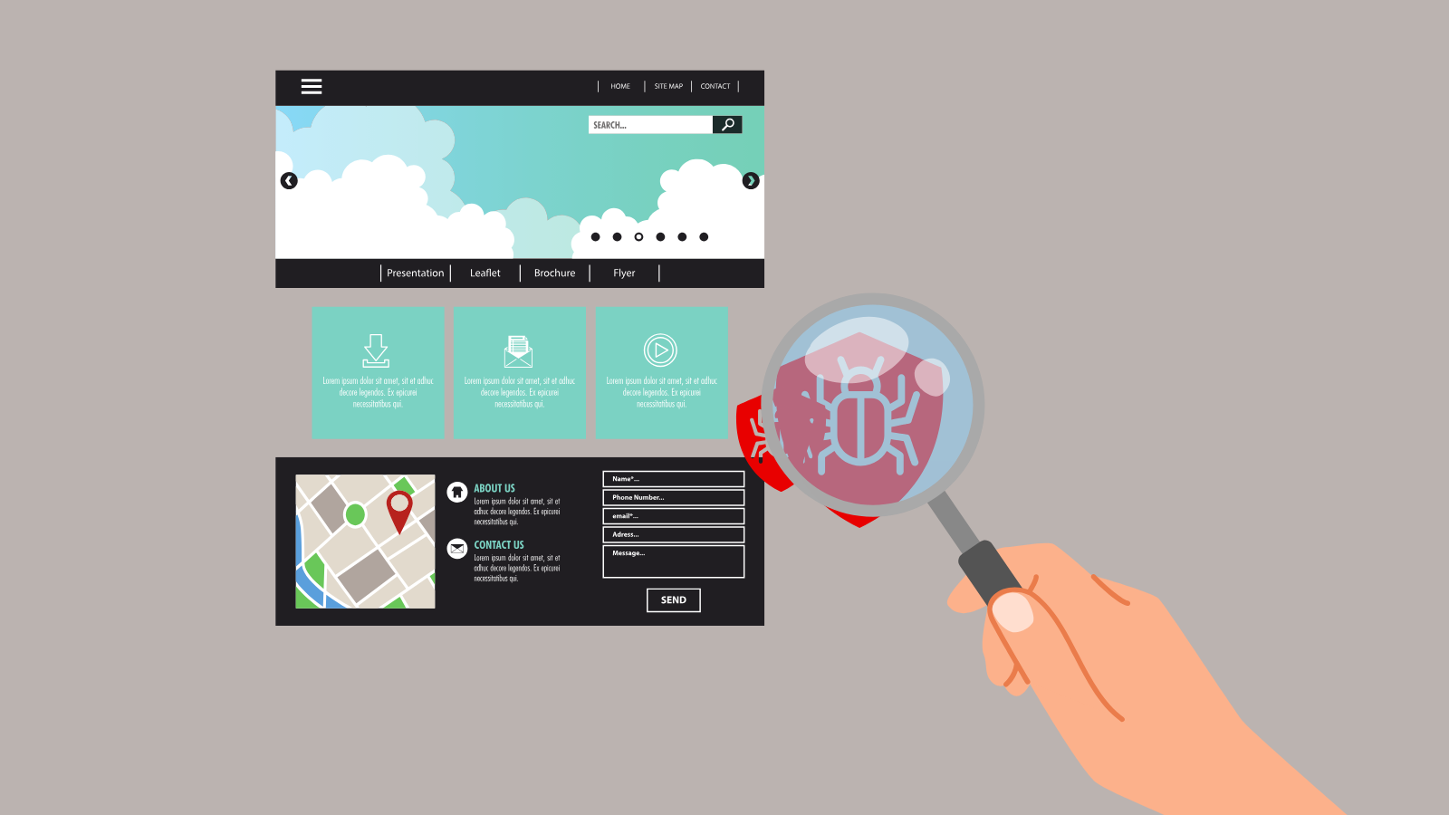 Hand magnifying and debugging website.