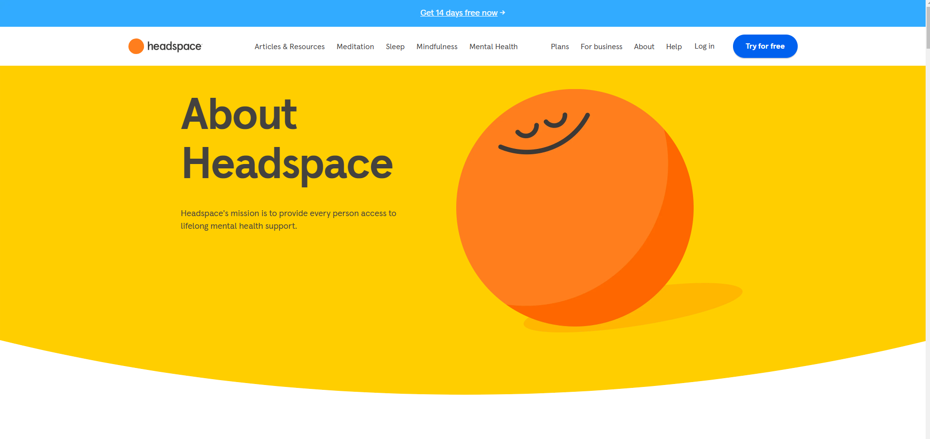 Headspace's About Us page.