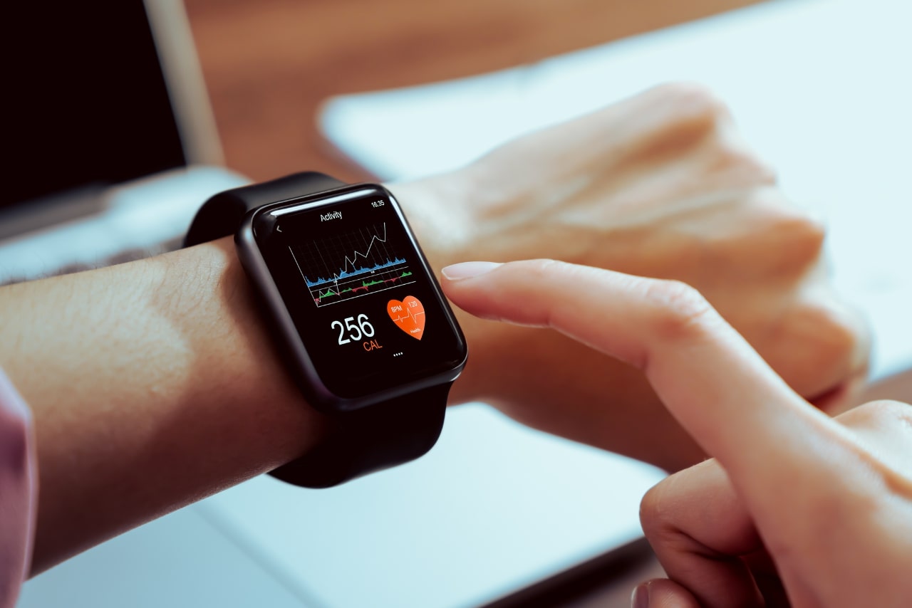 Health tech app on smart watch.