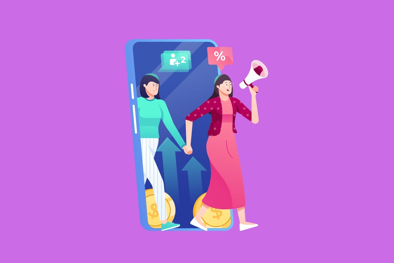 Illustrative concept of friend referrals