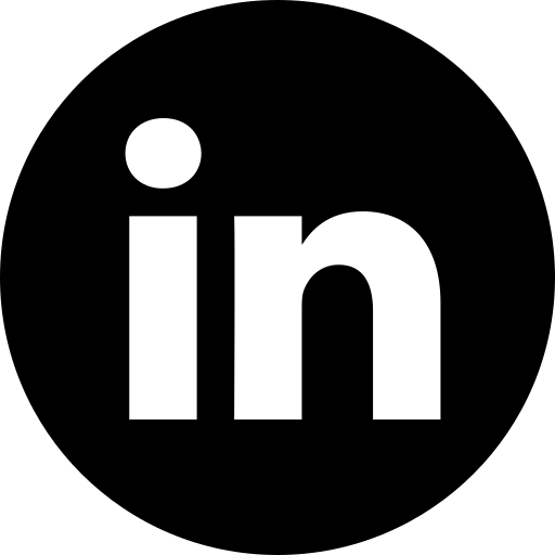 Linkedin's logo in black.