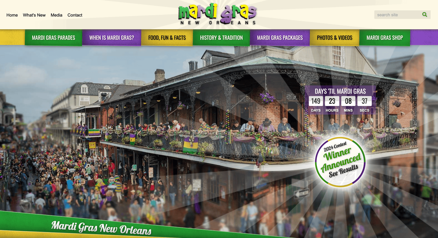 Mardi Gras New Orleans website
