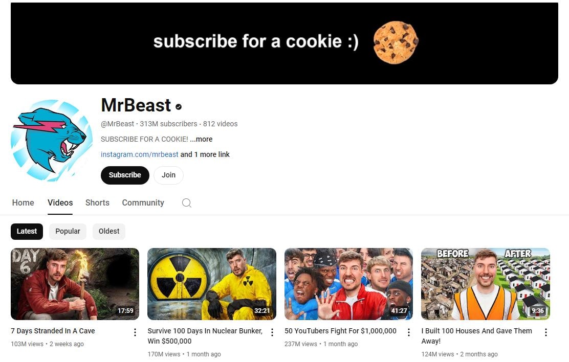 MrBeast youtube channel