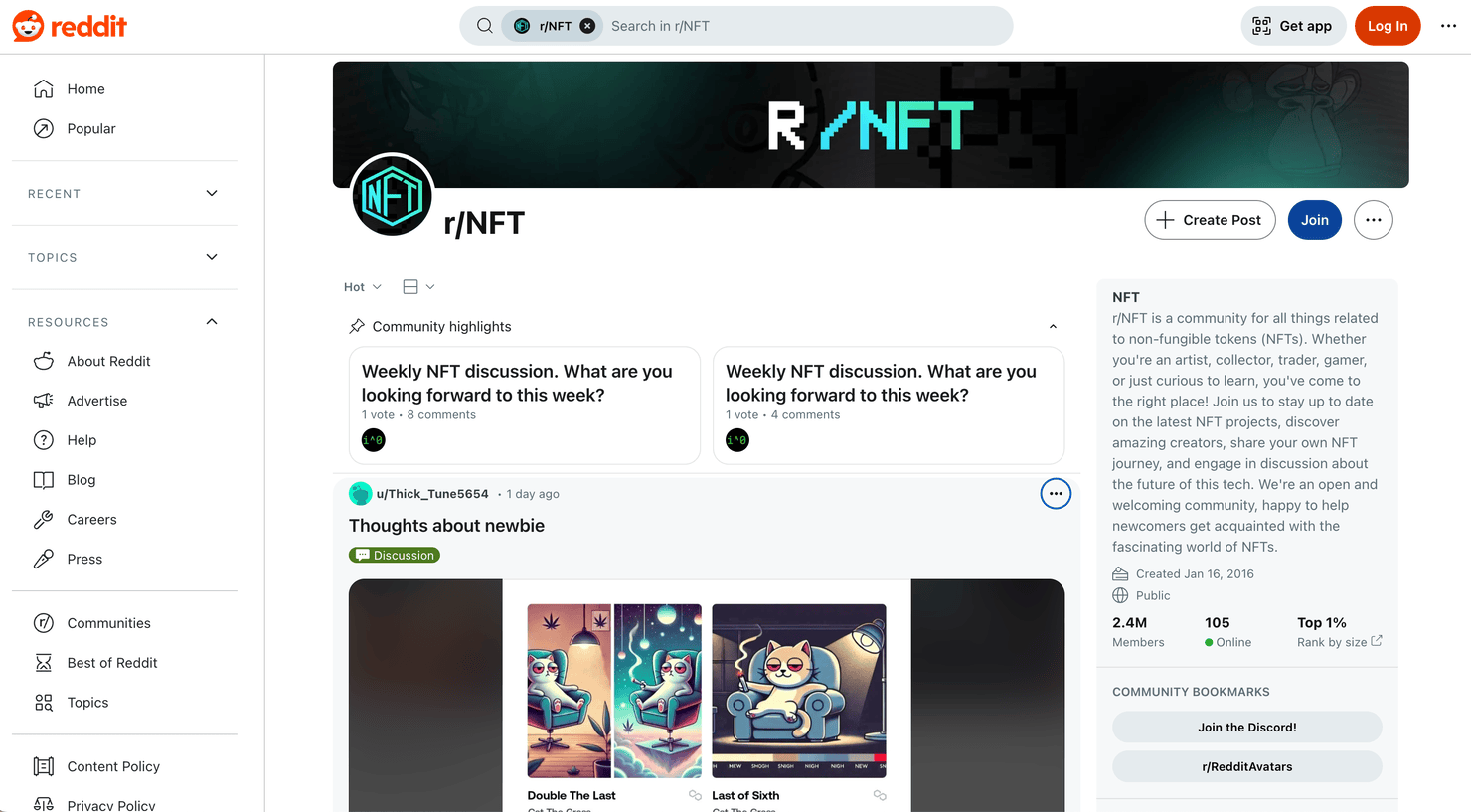 NFT community on Reddit
