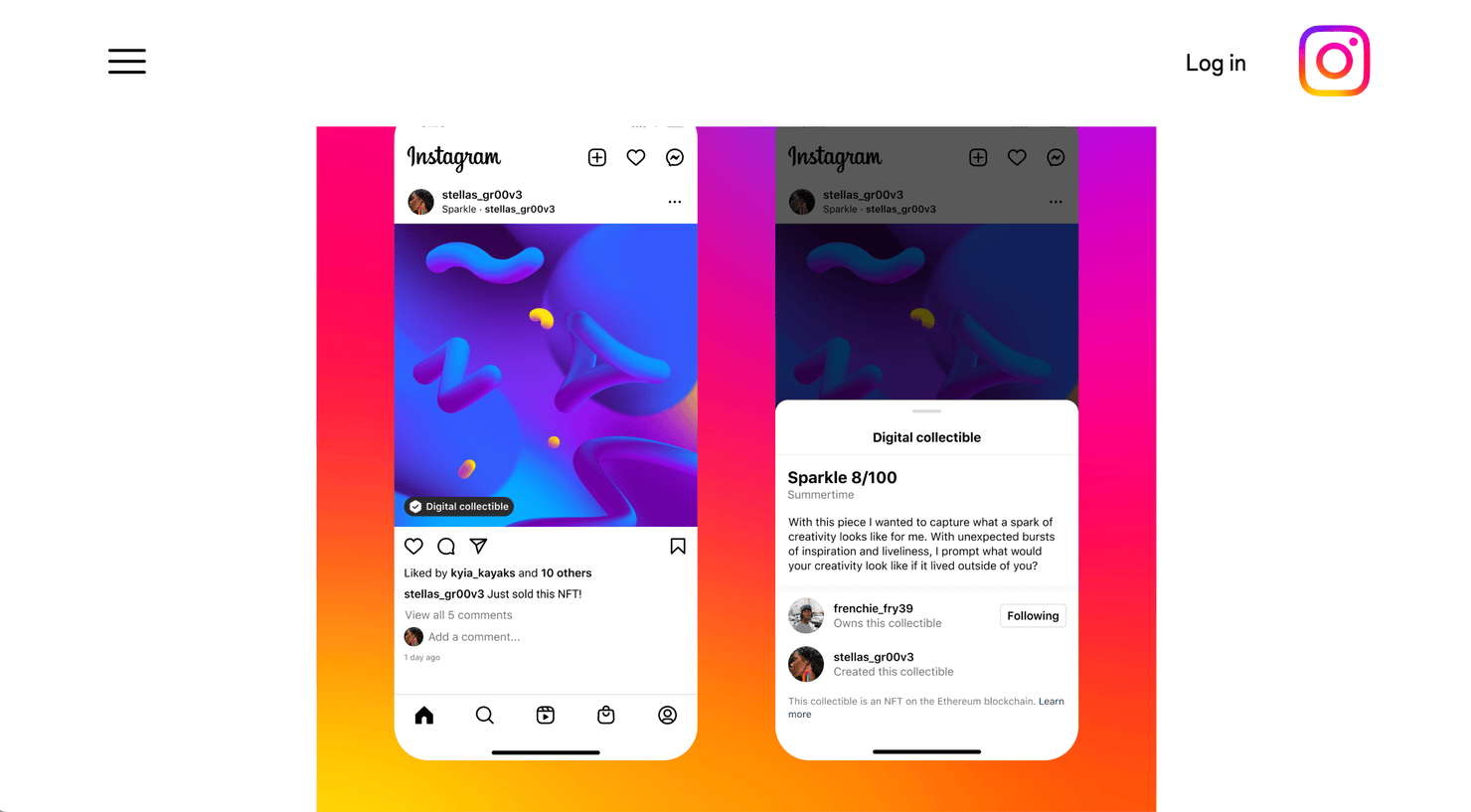 NFTs on Instagram