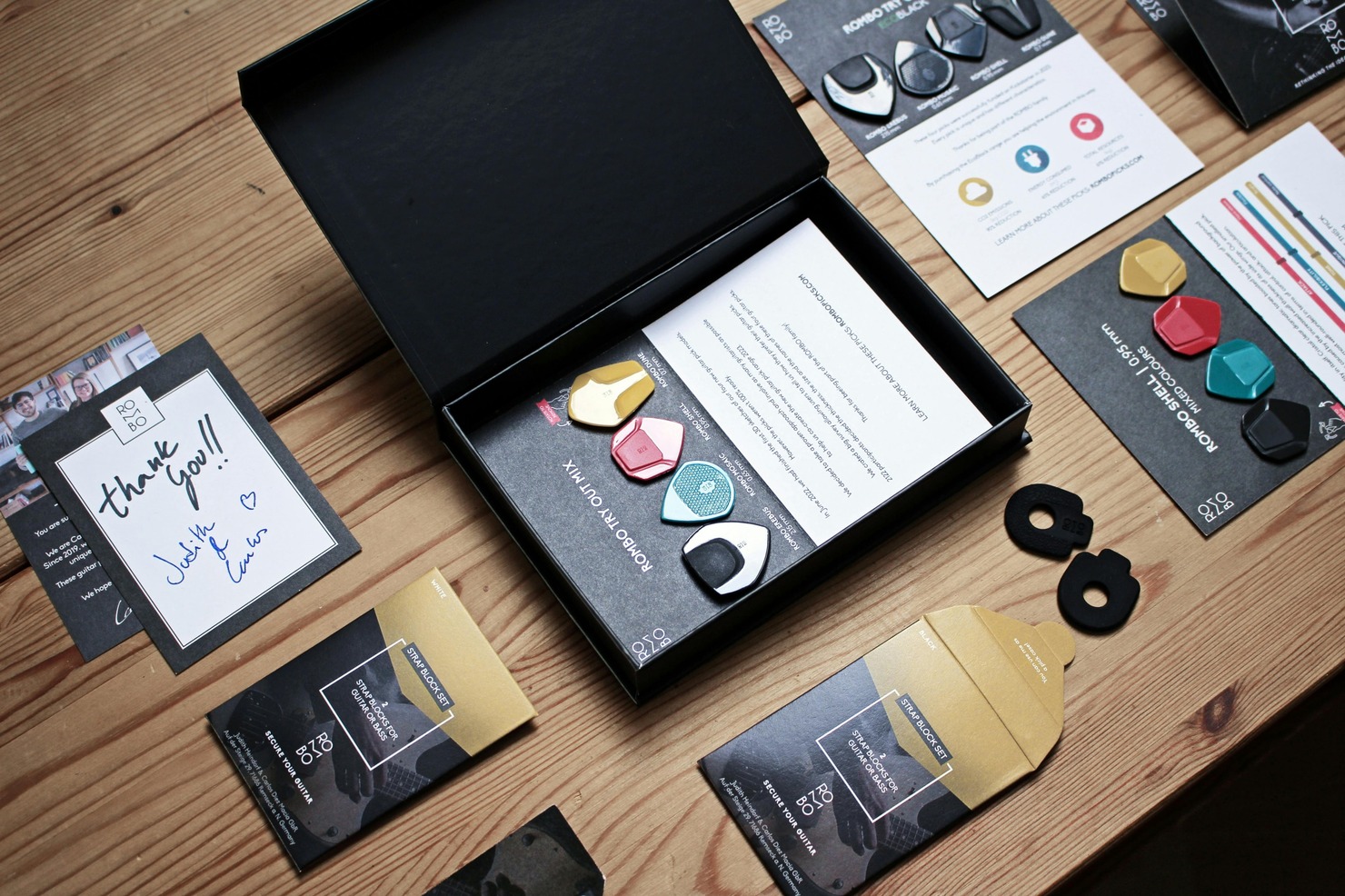 Package with handwritten thank you note and signature
