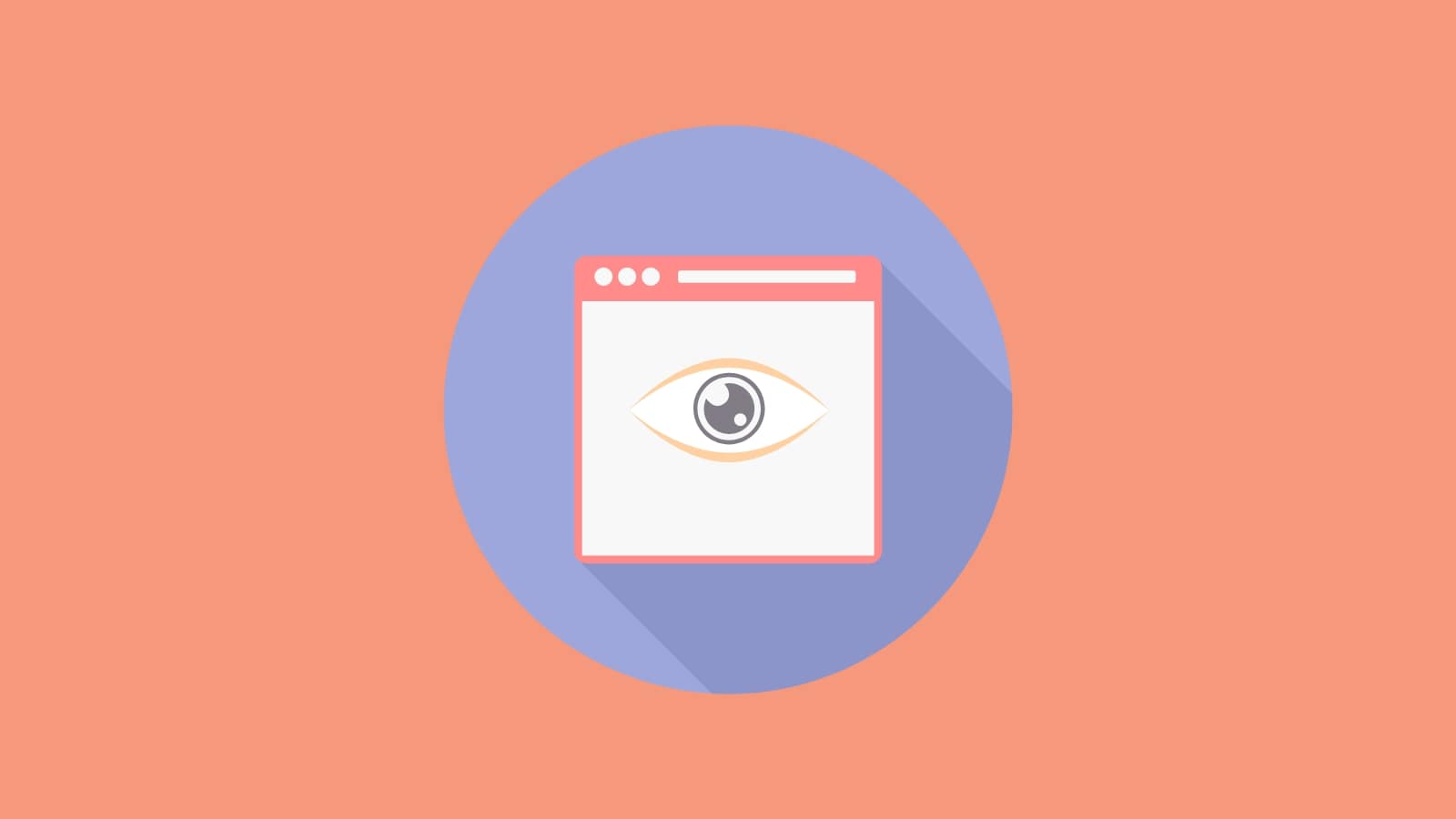 Page view icon on bright orange background.