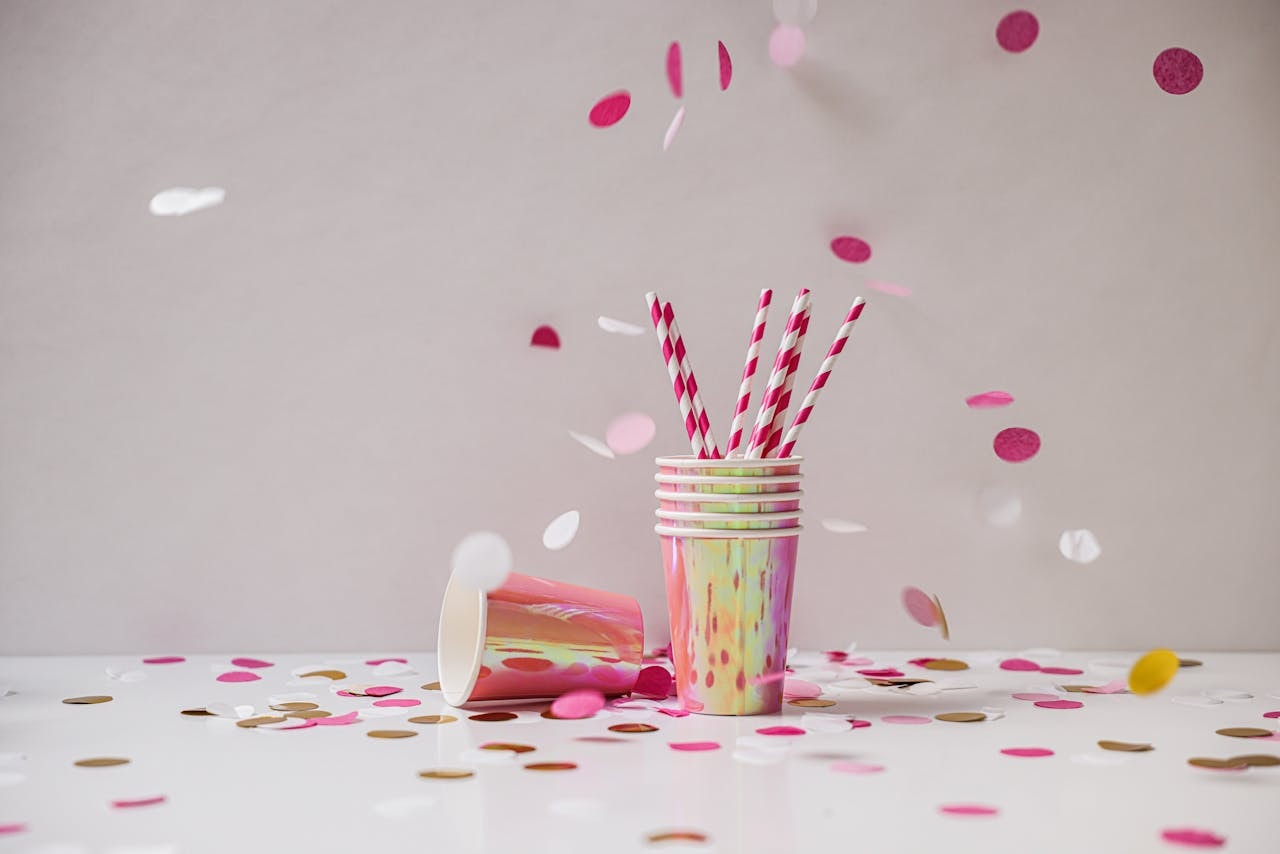 Party cups and straws
