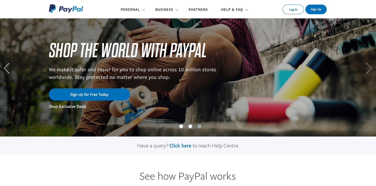 PayPal website
