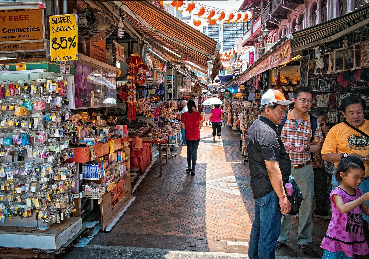 People in a market.