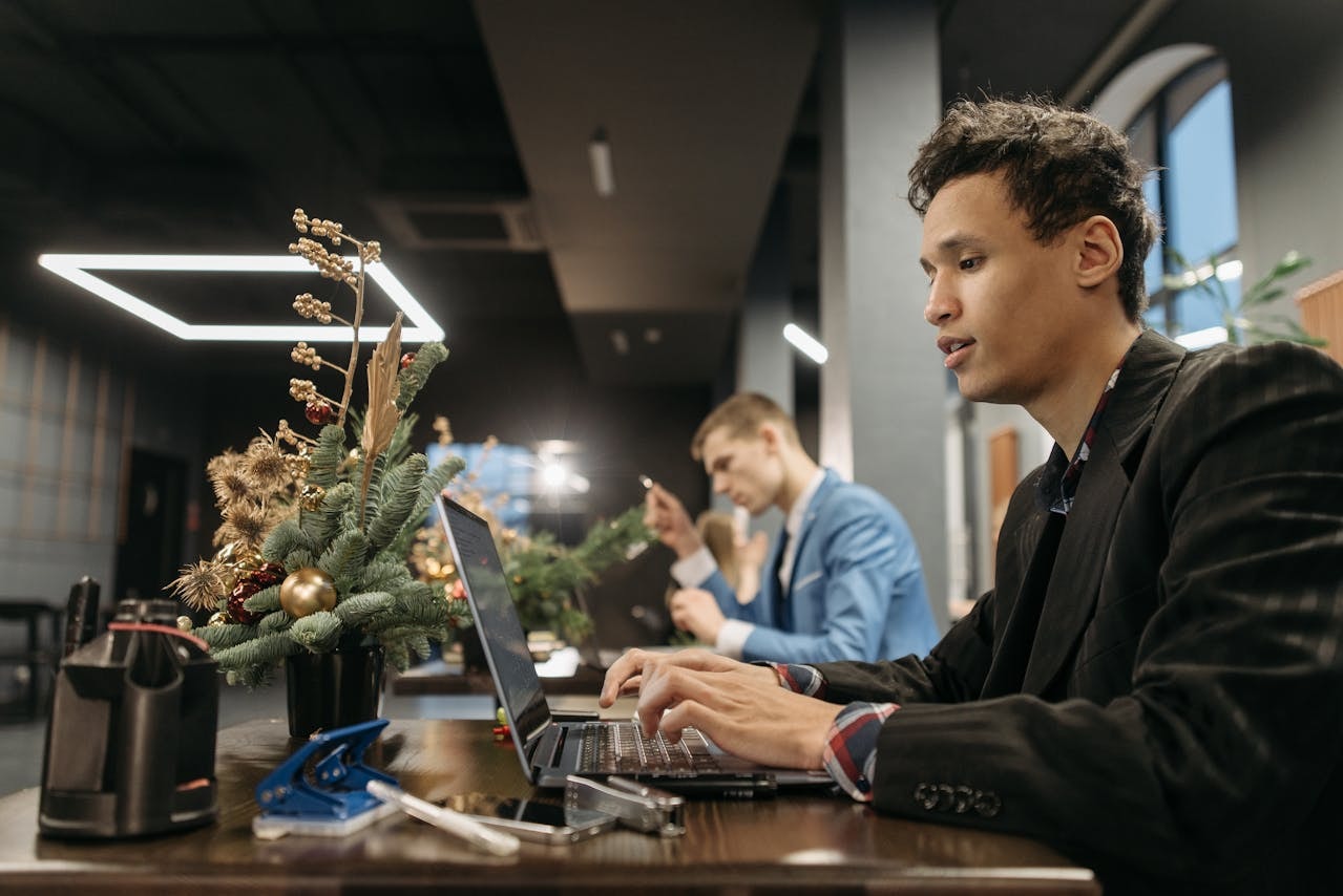 People working at an office