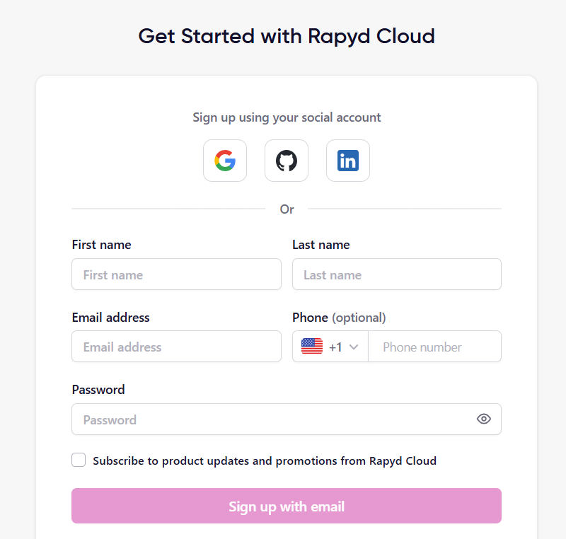 SignUp form