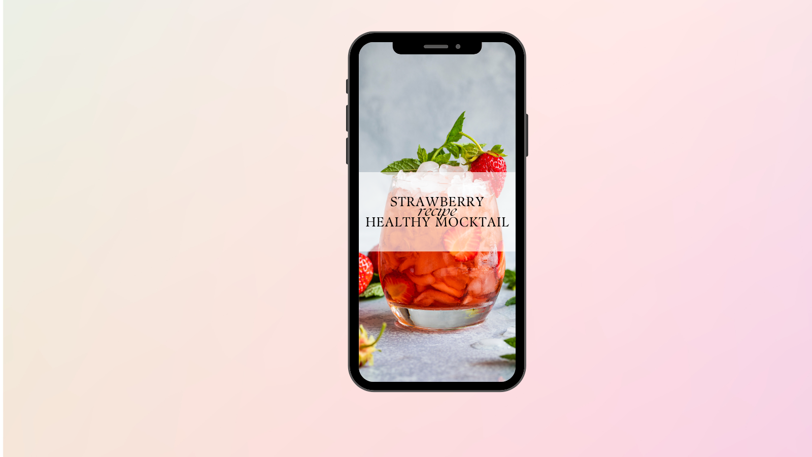 Recipe of cocktail accessed on smartphone.